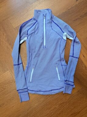 Lululemon Striped Half Zip Pullover Jacket Women’s Size 4 Lavender